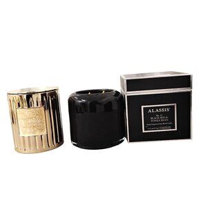 2 Candles in Glass Container Vanilla Woods & Fine Fragrance Hand Poured Soy Blen